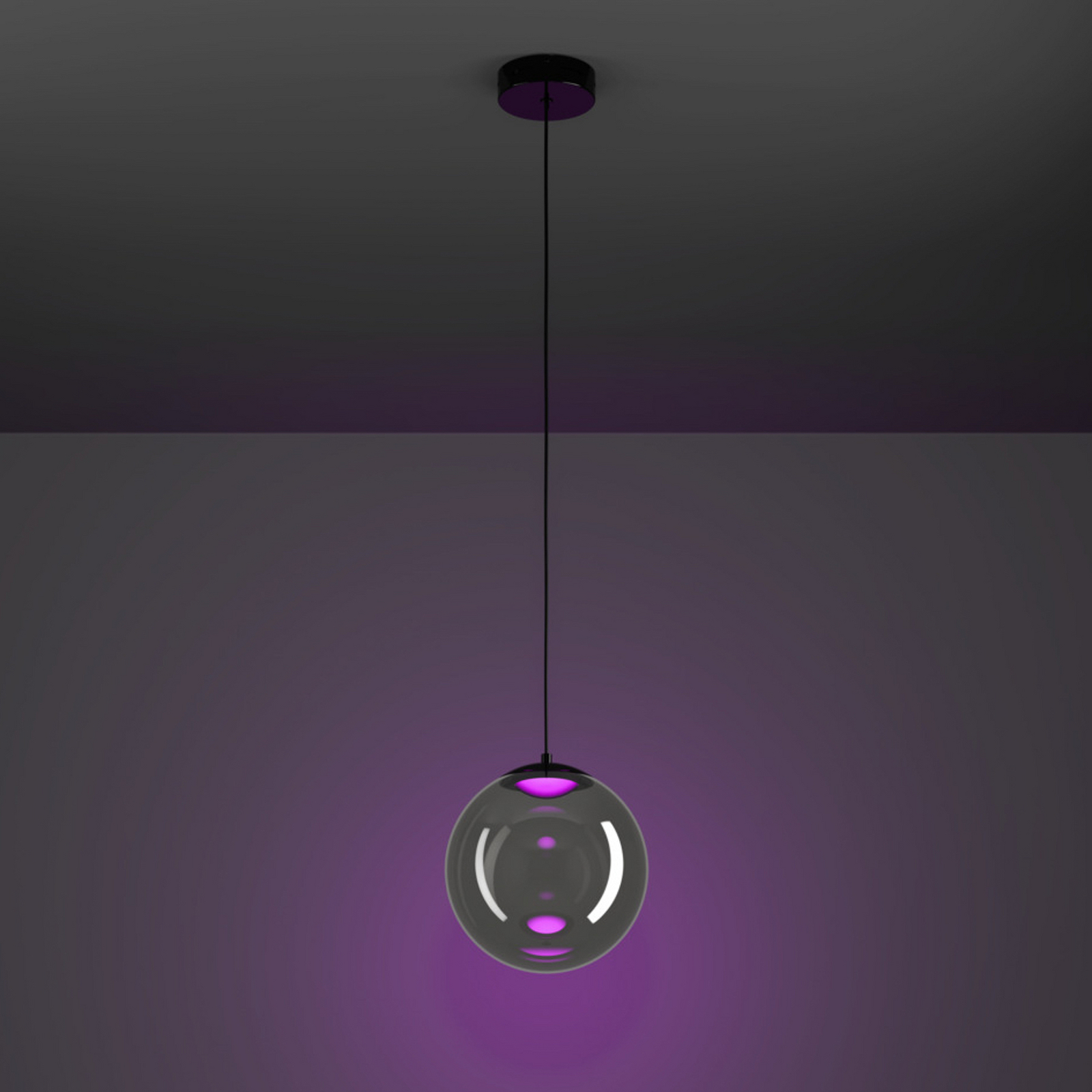 Stars of Light LED hanglamp ANORIAS, zwart, Ø 25 cm, CCT