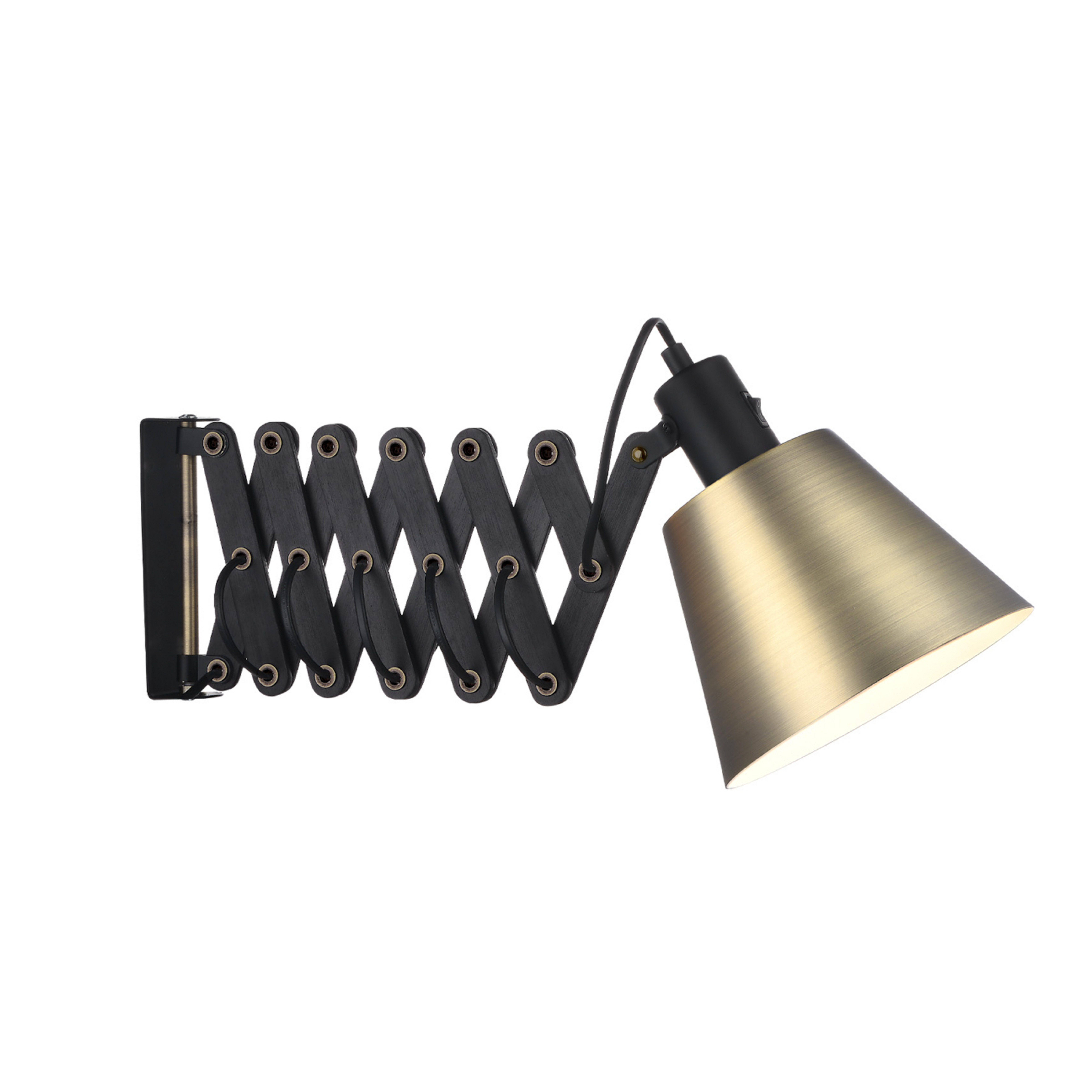 Candeeiro de parede VINTAGE, preto/latão envelhecido, Ø 18 cm - Halo Design