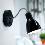 lampada da parete flessibile CICLONE, nera