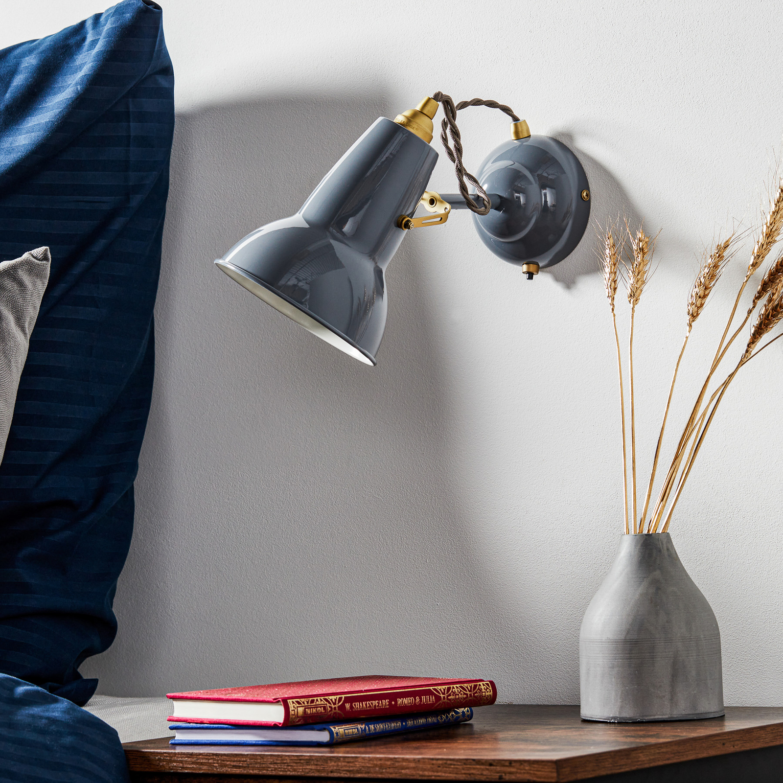 Anglepoise Original 1227 Brass Wandlampe grau