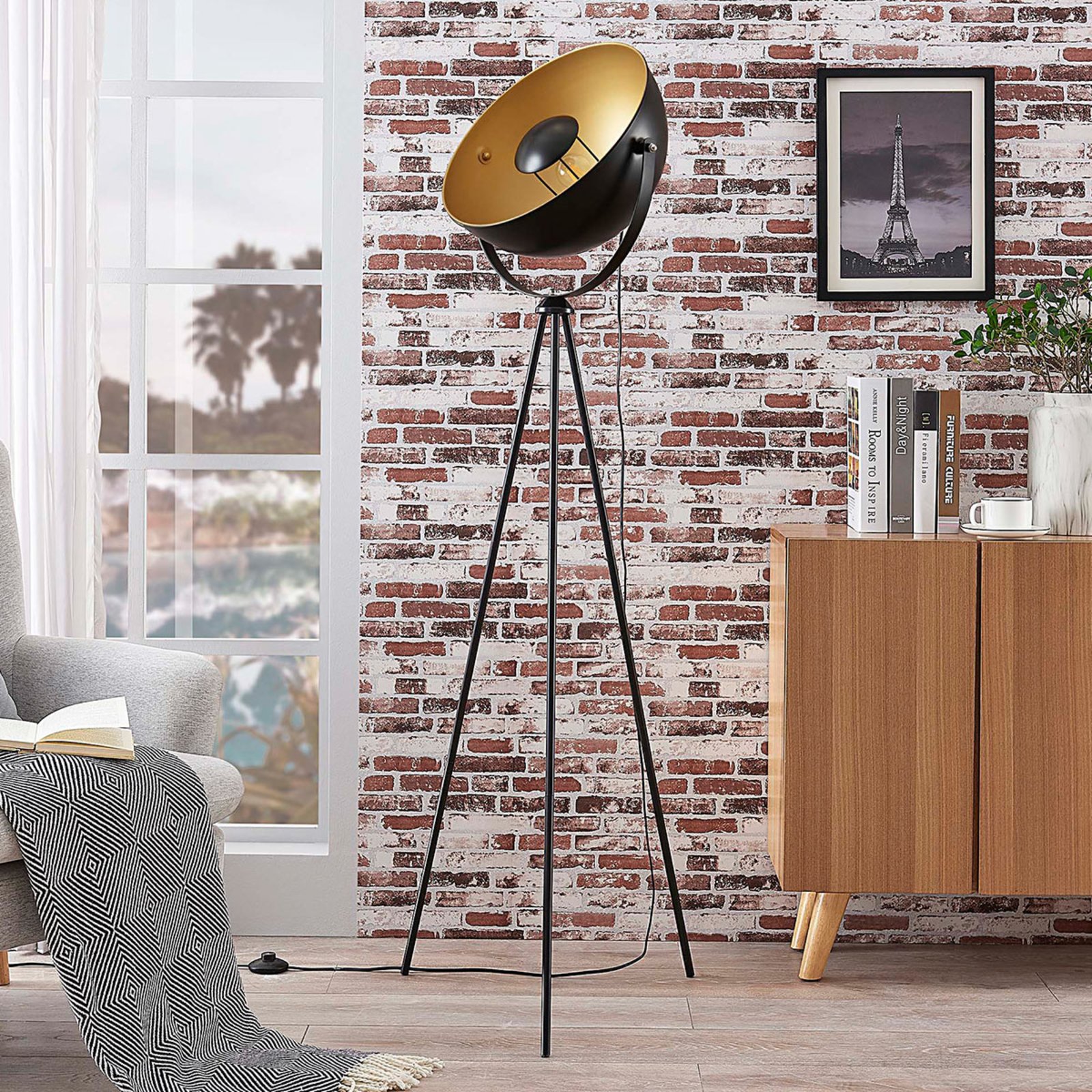 Meline Piantana Black/Gold - Lindby