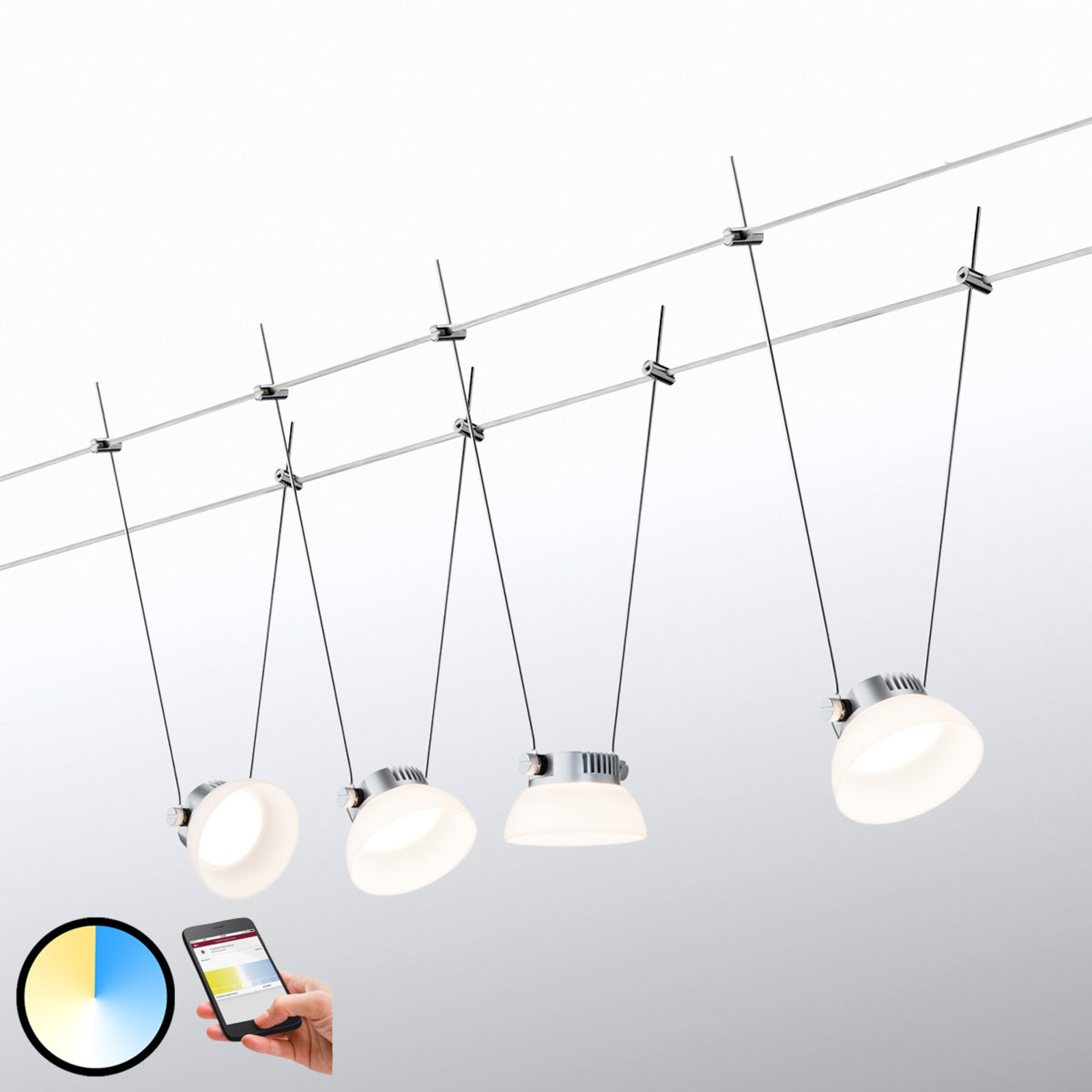 Paulmann Bluetooth IceLED cable lighting system, metal, 4 W, energy efficiency: A+, L: 1000 cm, W: 16 cm