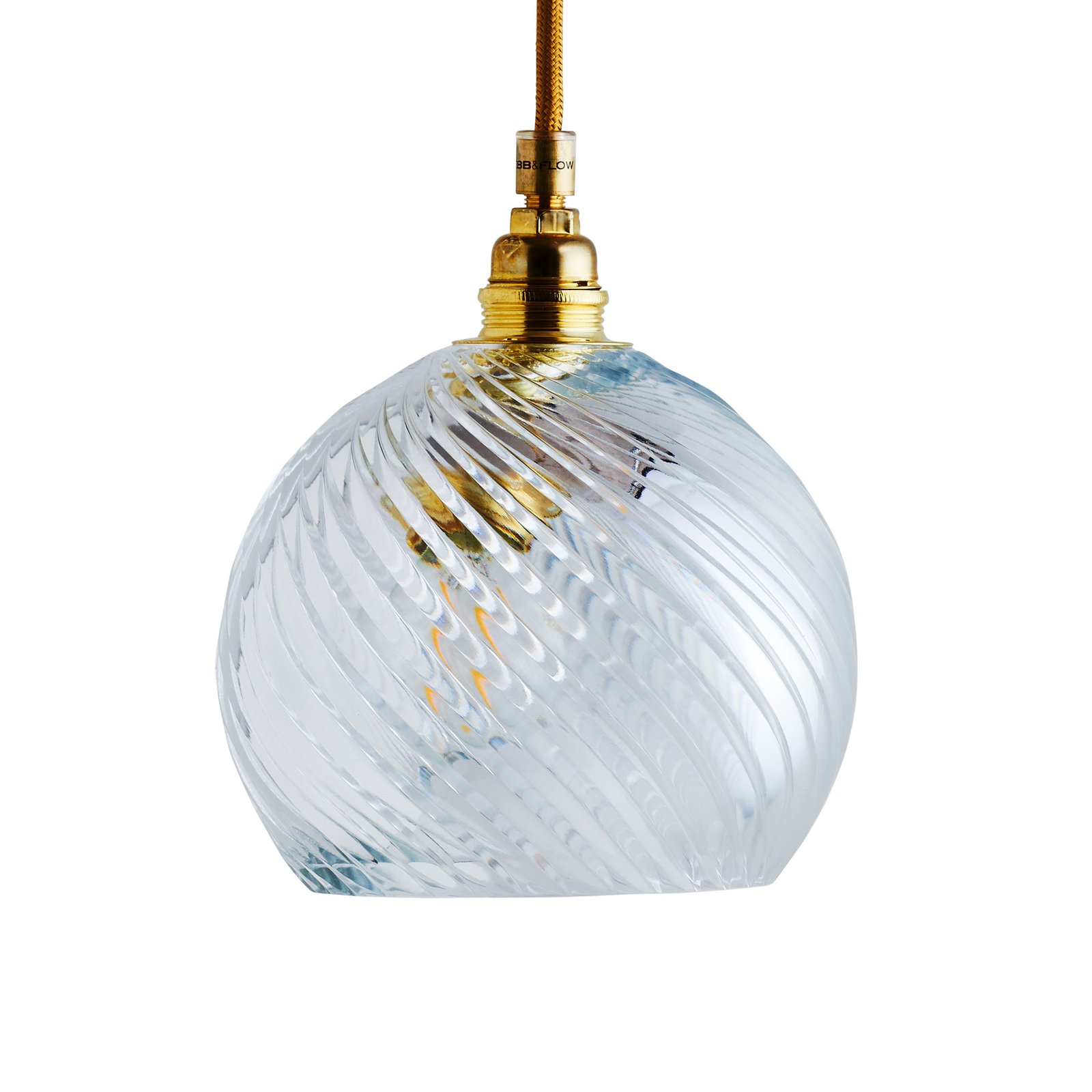 EBB & FLOW Rowan zelta/kristāla piekaramā lampa Ø 15,5 cm