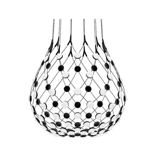 Lampa wisząca Mesh, Ø 80 cm, zestaw bezprzewodowy czarny - Luceplan