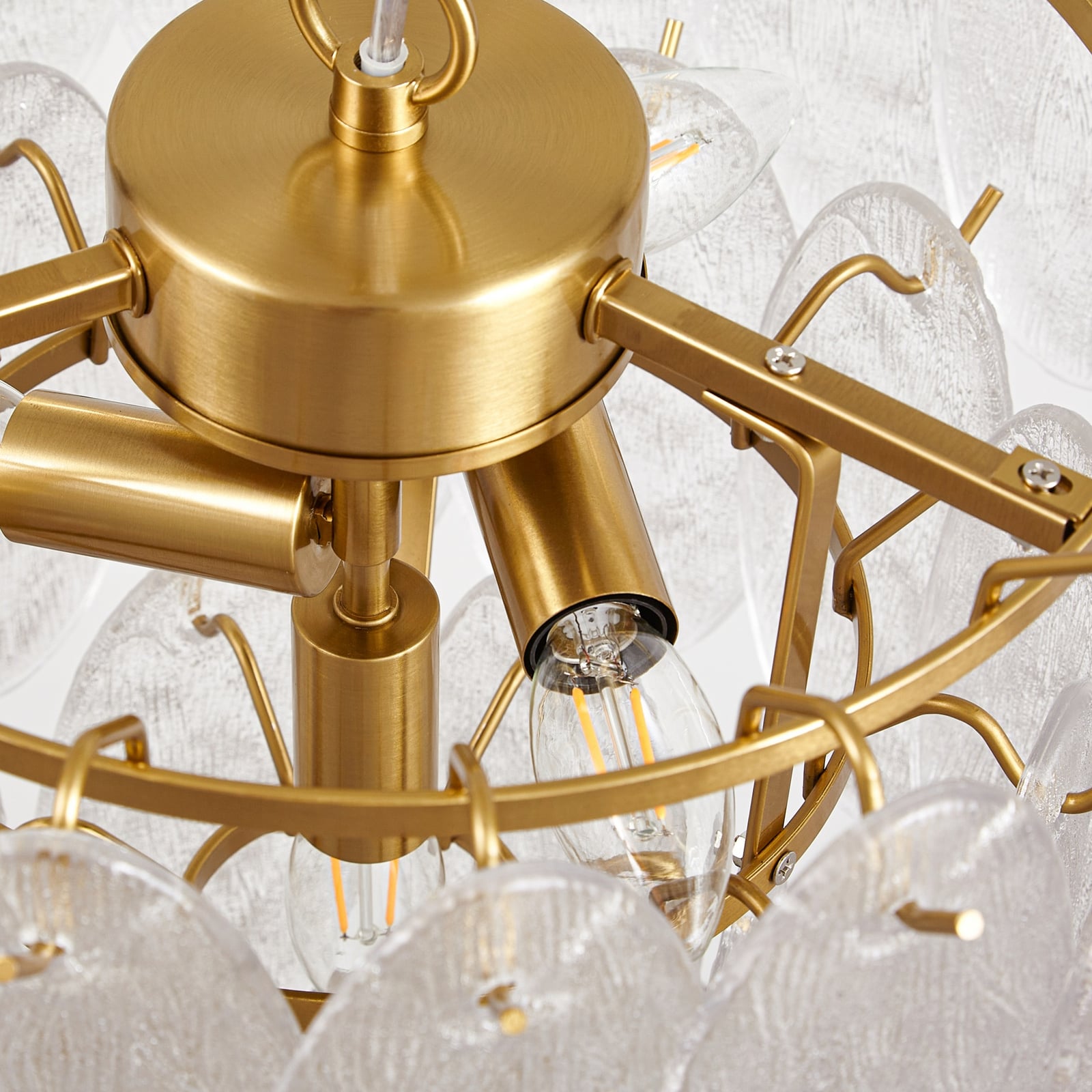 Lucande Dorothy pendant light, Ø 43 cm, glass, 4 x E14 Lucande Dorothy pendant light, Ø 43 cm, glass, 4 x E14