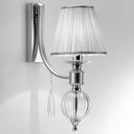 7330 wall light in chrome with glass teardrop