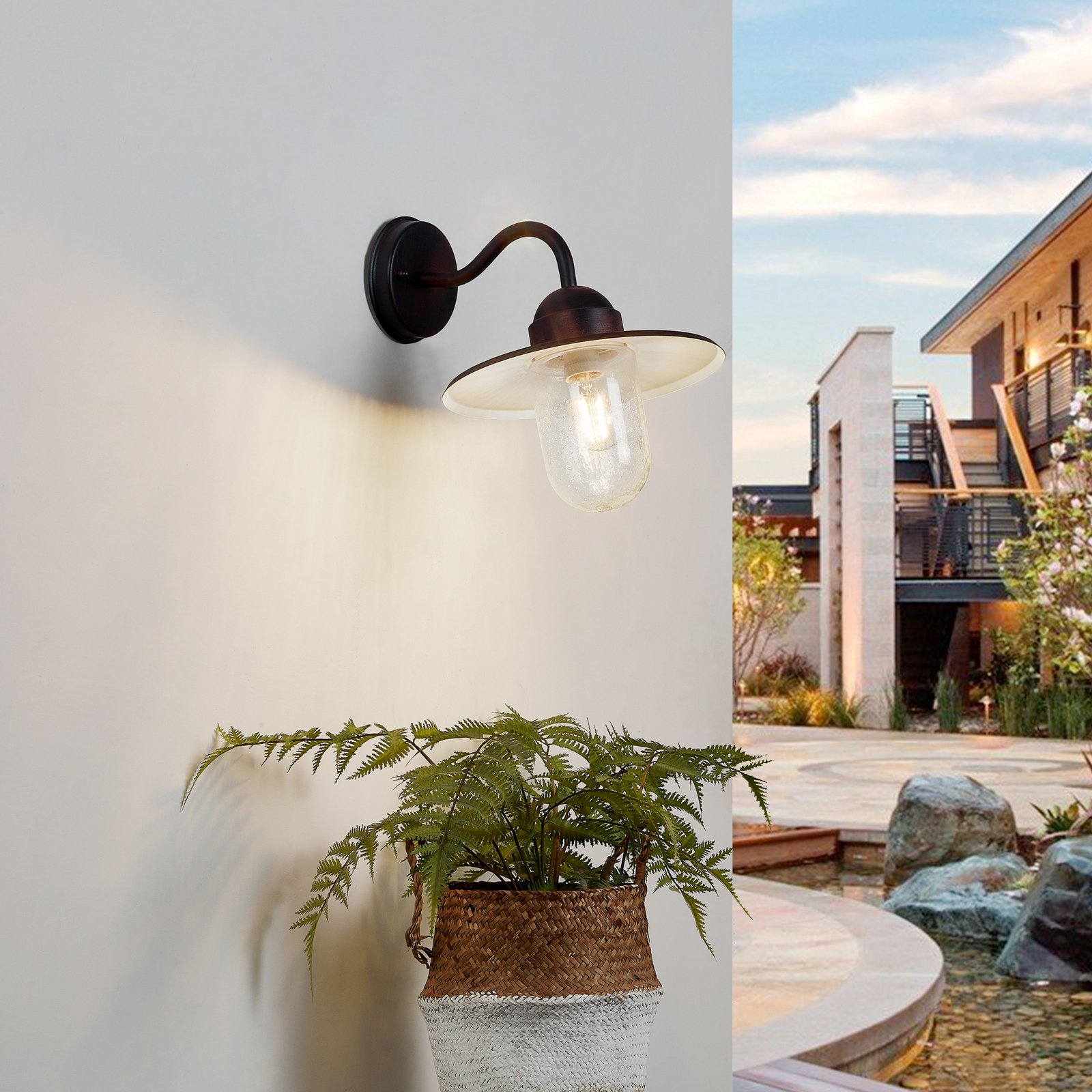Filip Candeeiro de Parede Exterior Rust - Lindby