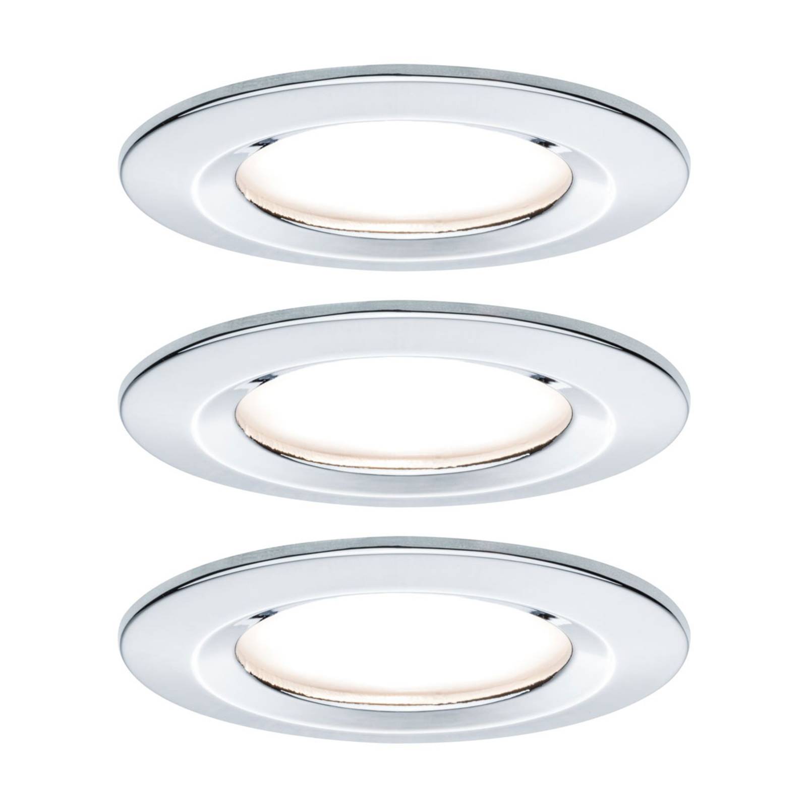 Paulmann 3 spots Nova rond IP44 dimmable chromé