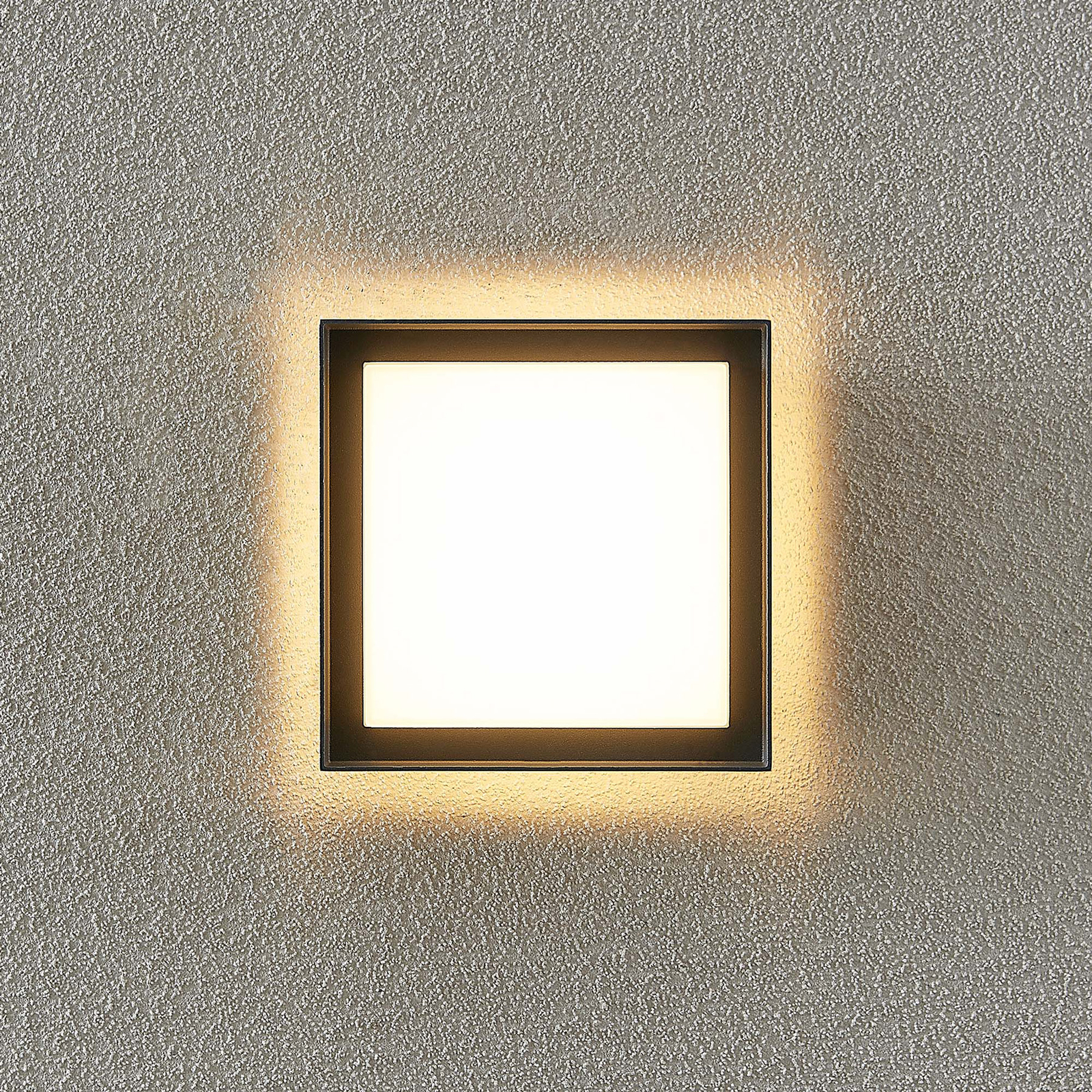 Prios Epava LED outdoor wall lamp, square