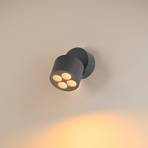 SLV Applique d'extérieur LED R-Cube, anthracite, aluminium, Ø 10 cm