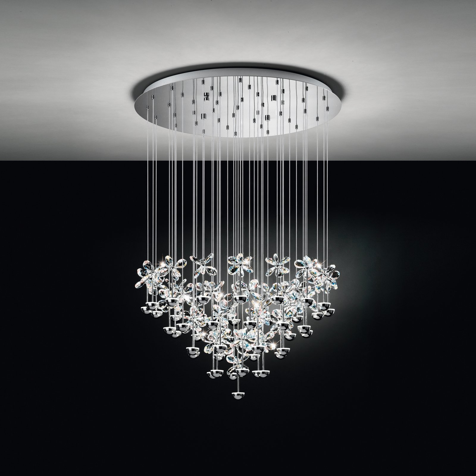 EGLO Stars Of Light LED pendant light Pianopoli chrome Ø 78 cm