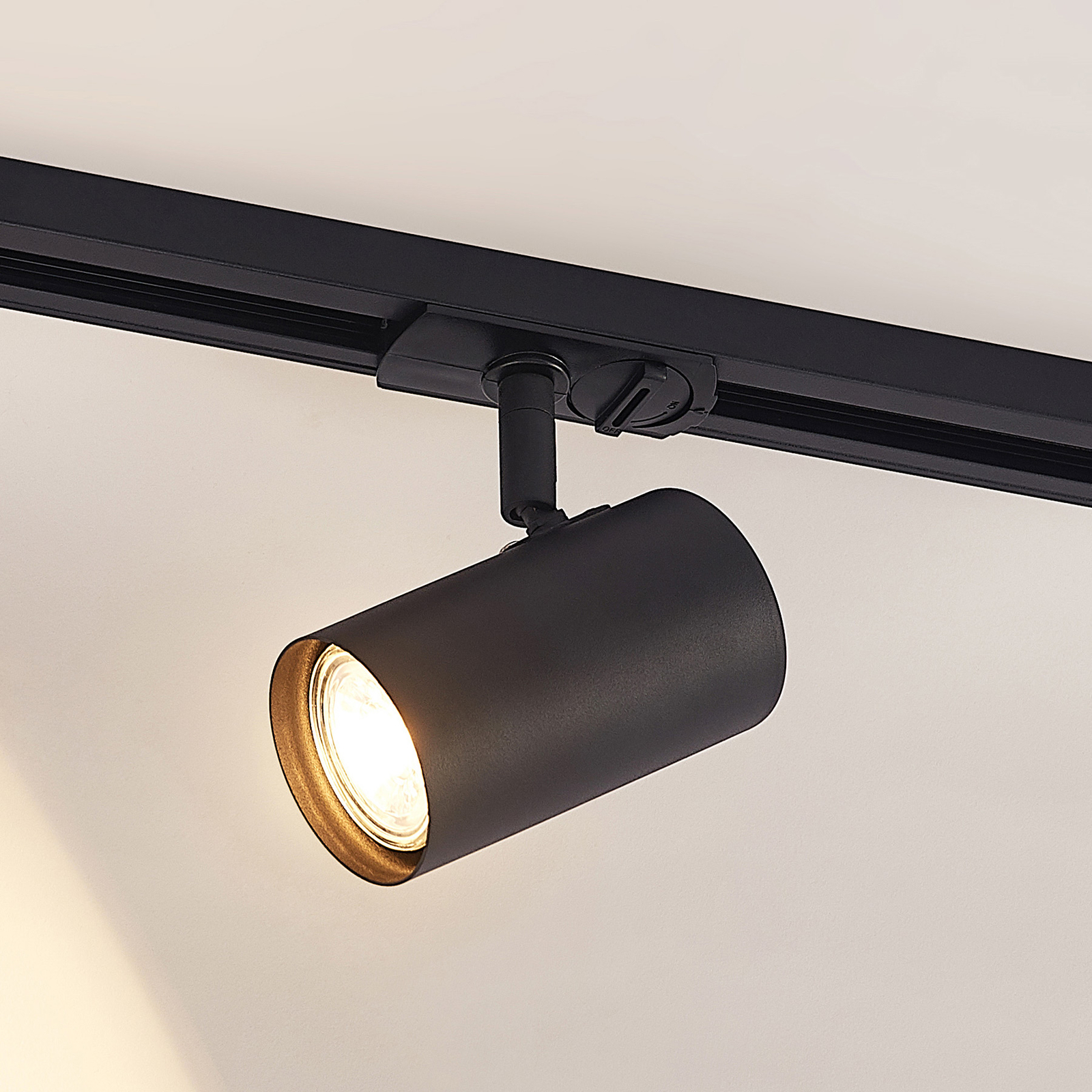 Lindby Ties LED-spotlight, 1-fase, svart