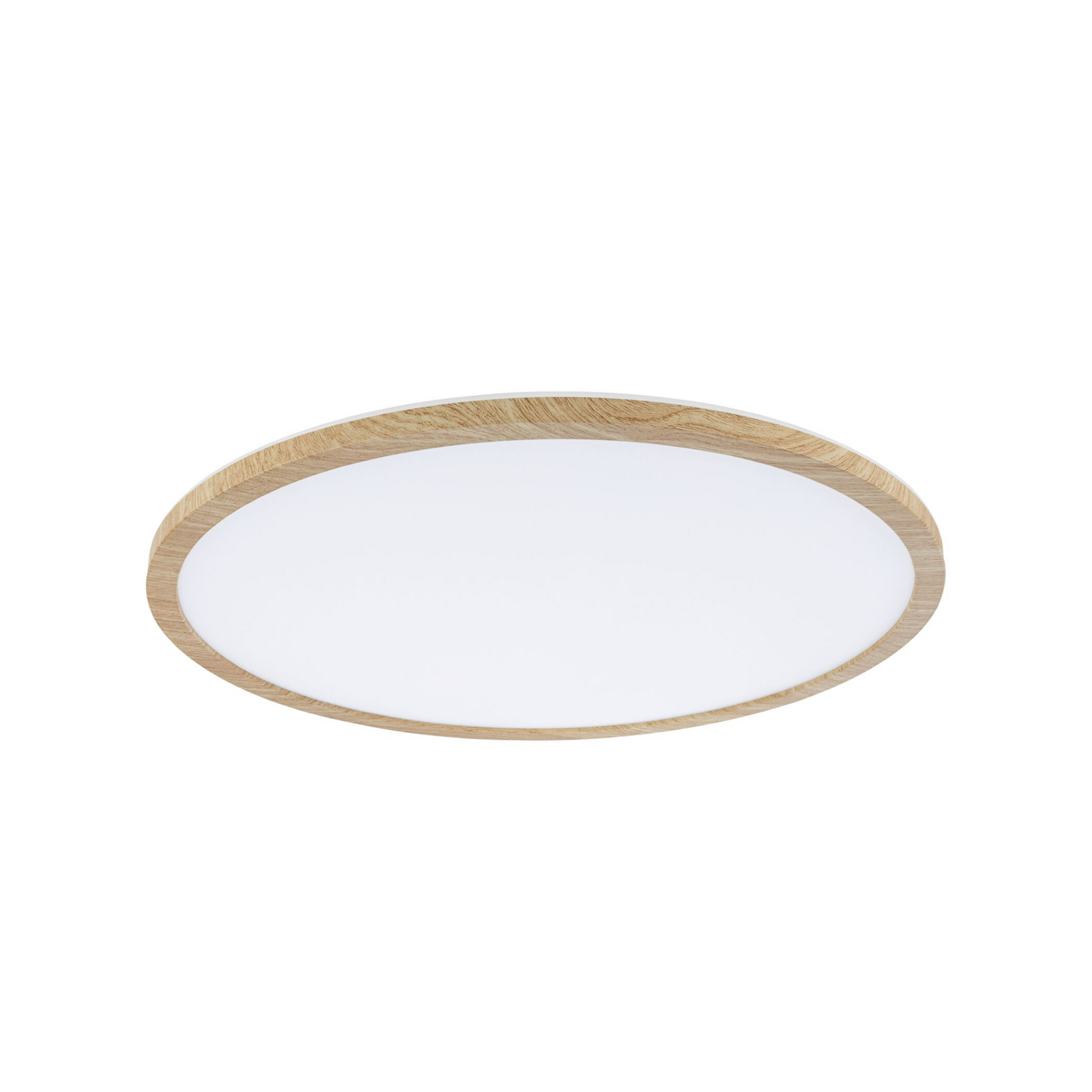 Panneau LED Atria Shine Ø 42 cm, finition bois, IP44, 4000 K, marche/arrêt,