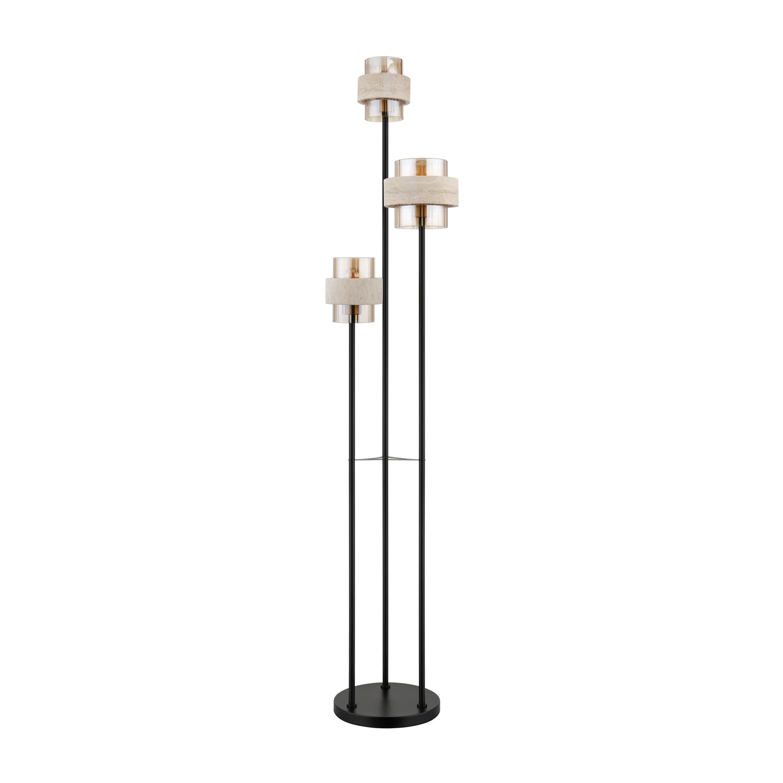 Daren-maavalaisin, beige/keltainen/musta, 167 cm, 3-lamppuinen, E27