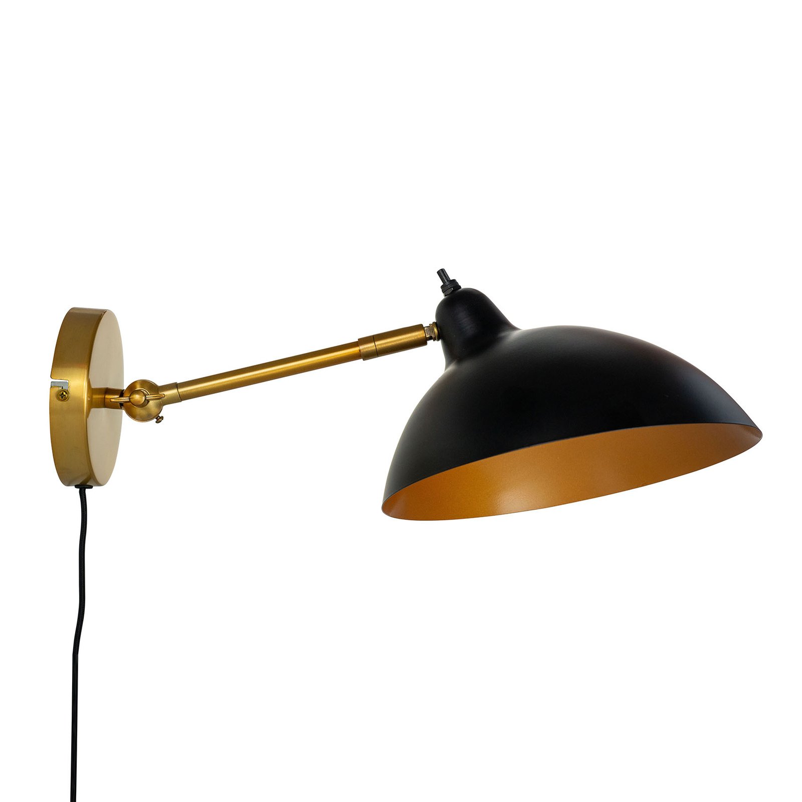Dyberg Larsen Futura væglampe, messing/sort