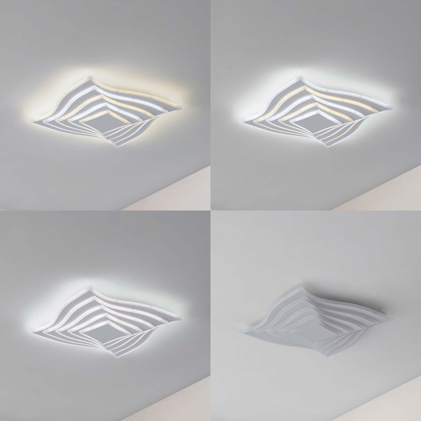 Rebeka LED stropna svjetiljka, CCT, 47 x 47 cm, daljinski upravljač - Lindby