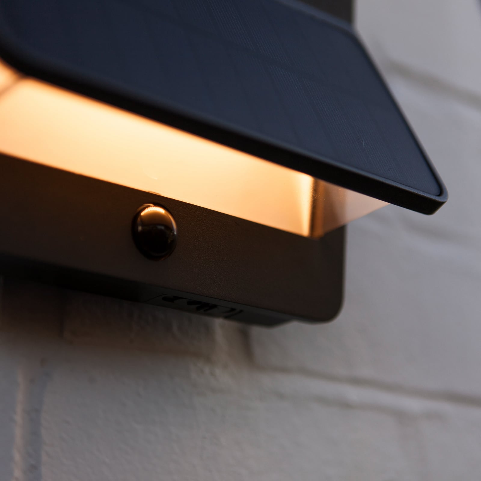 ALETA LED buiten wandlamp op zonne-energie, donkergrijs, 18 cm, sensor, IP54