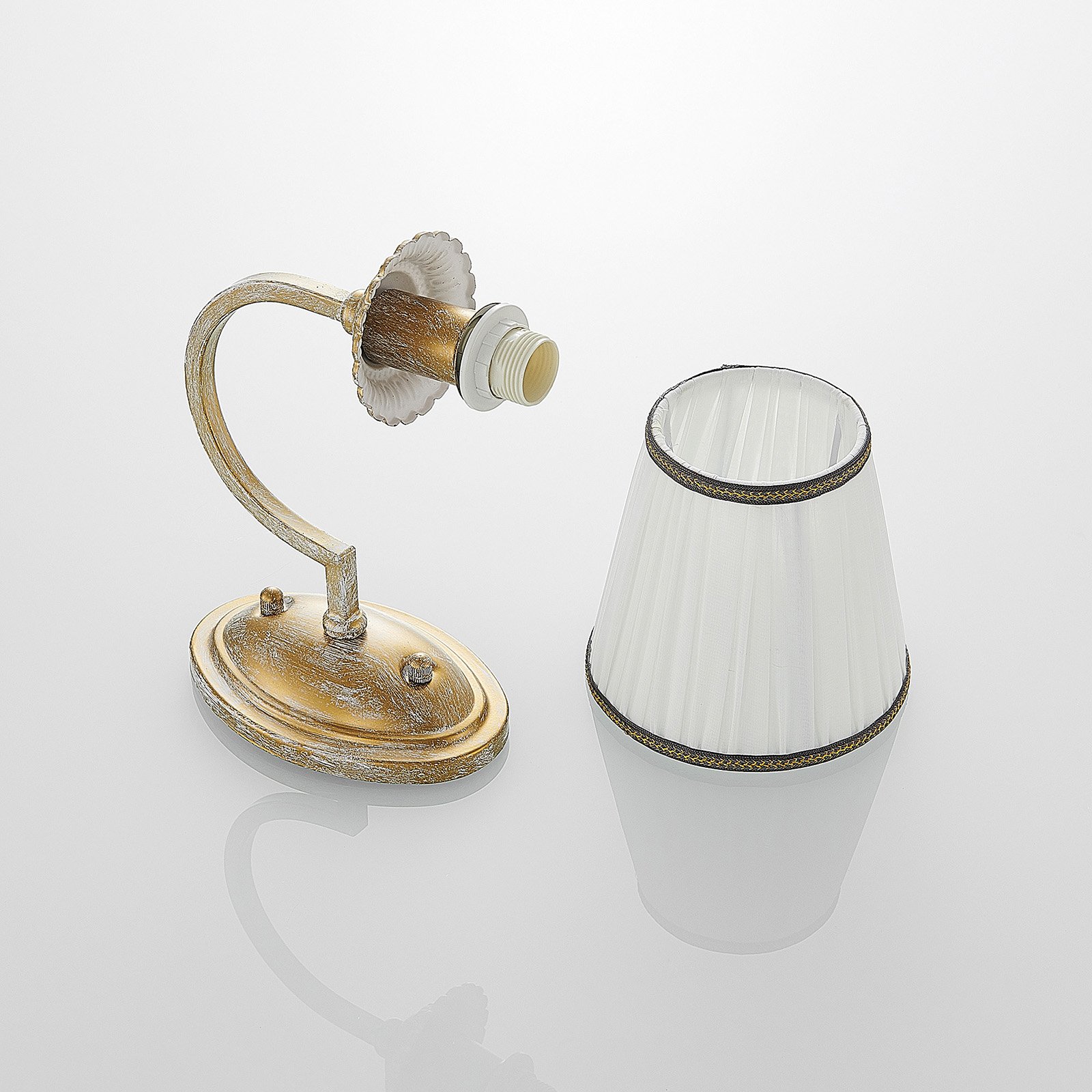 Lumiel Wandleuchte Antique Brass/Cream - Lindby