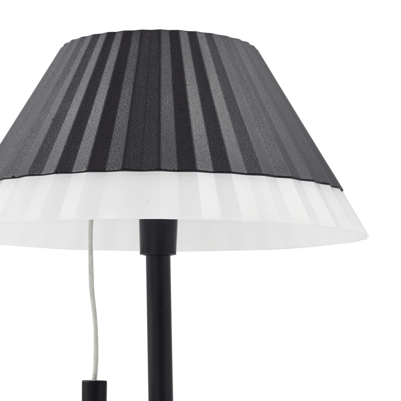 Nabíjecí stolní lampa Lindby LED Ilvi, černá, hliník, Ø 17,5 cm