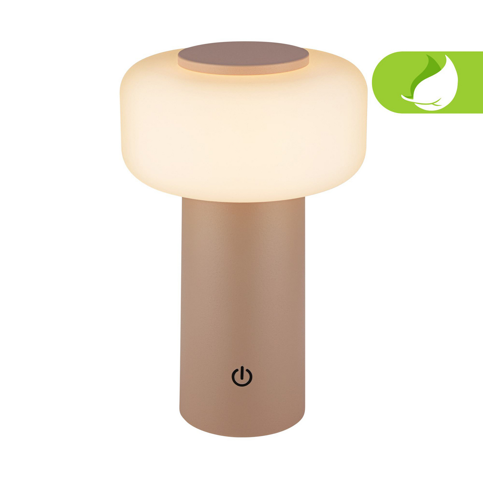Juna LED rechargeable table lamp, beige, IP44, dimmable, 20 cm