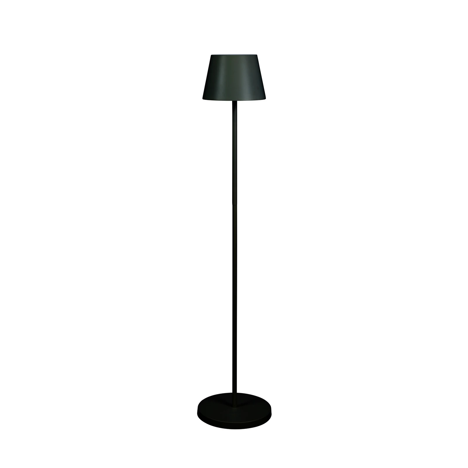 Lampadaire LED rechargeable Pomezia, noir, 124 cm, IP54, USB