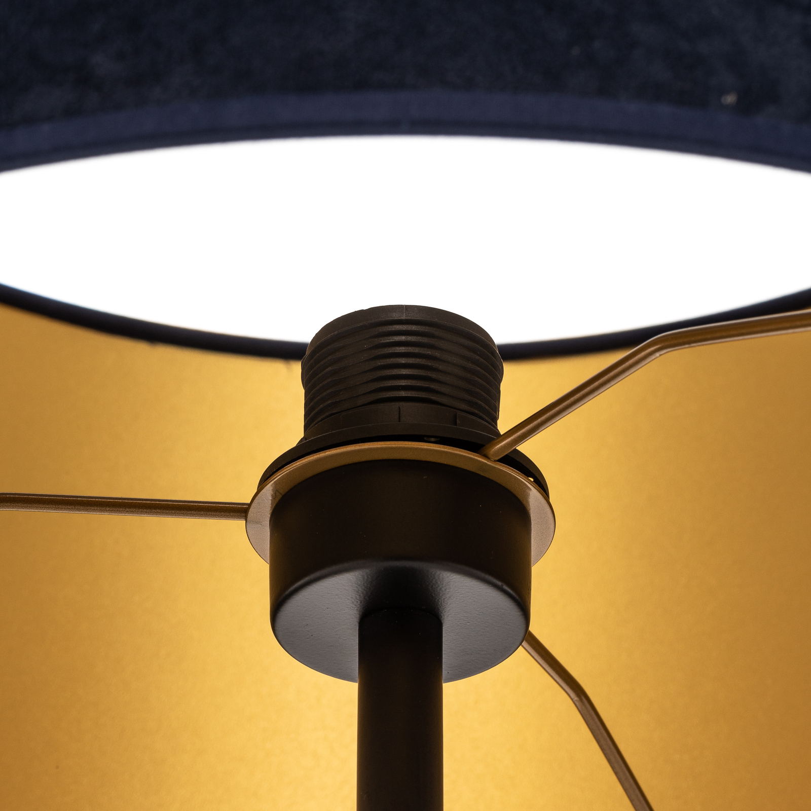 Stojací lampa Golden Roller tmavě modrá/zlatá