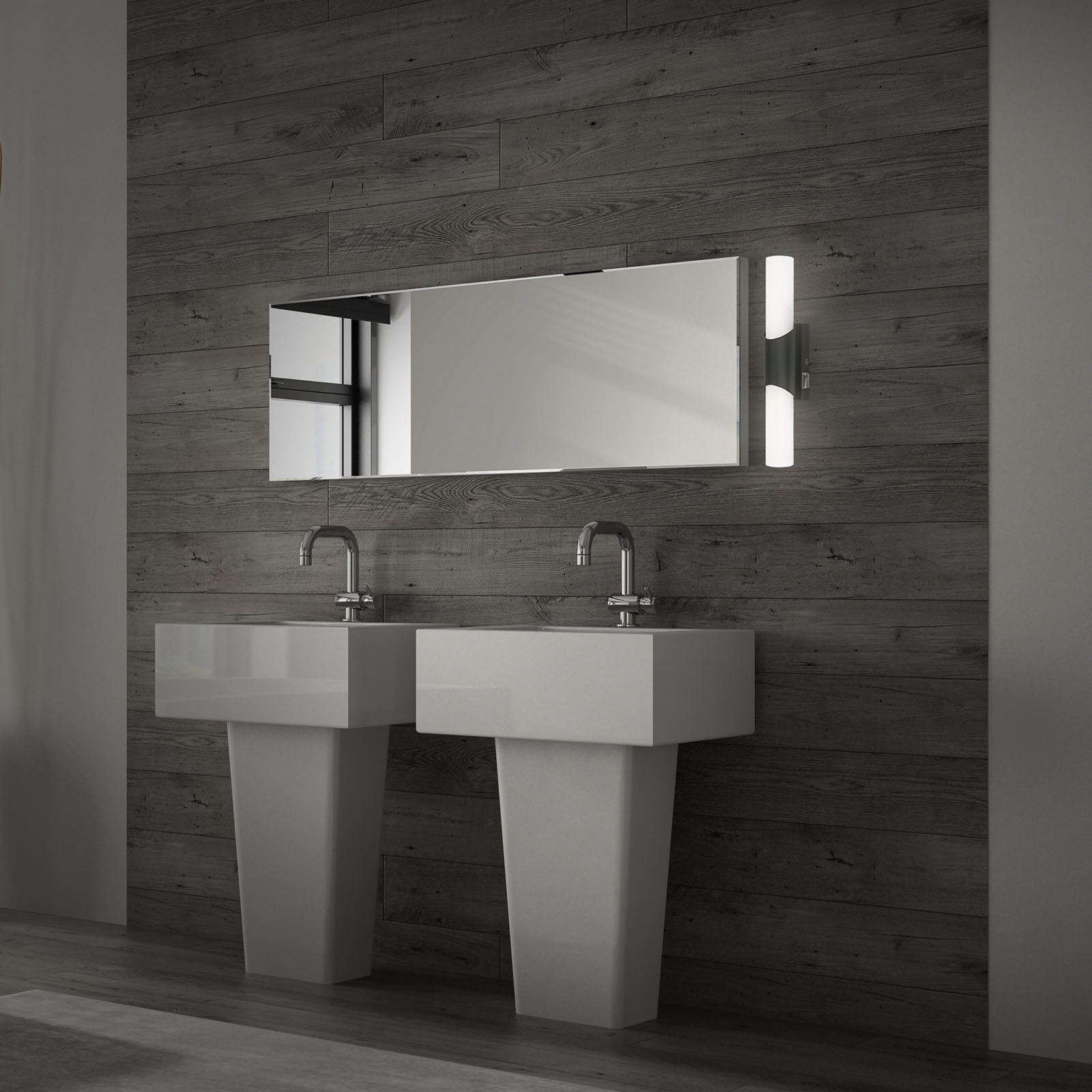 Badeværelses- og spejllampe Klak Brilo, sort, 32 cm