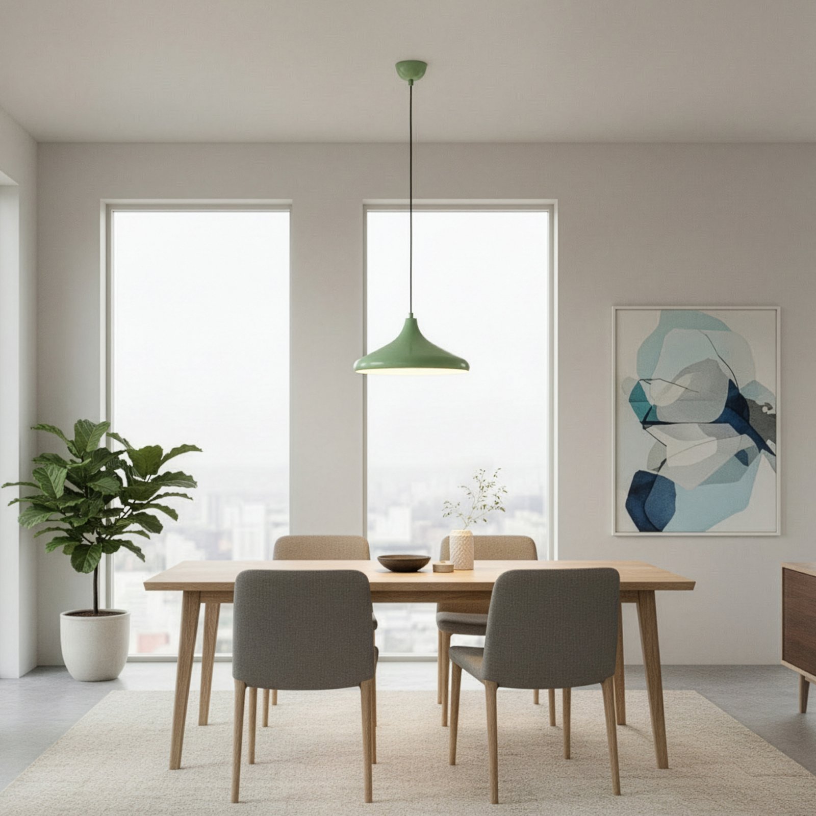 Eysan pendant light, mint green, metal, Ø 35 cm, E27 Eysan pendant light, mint green, metal, Ø 35 cm, E27