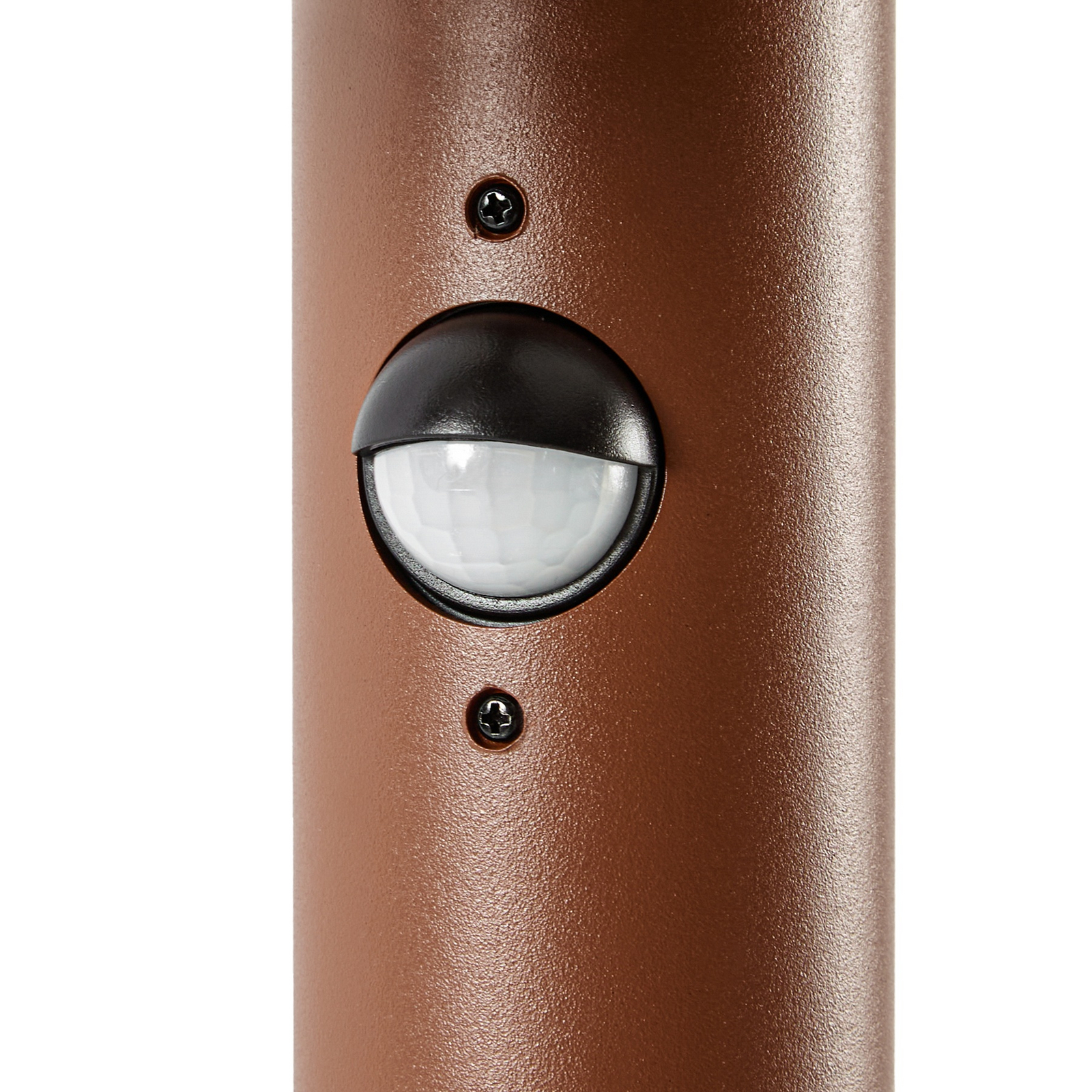 Bolardo luminoso LED Lucande Elune, marrón, con sensor, IP44, altura 77 cm