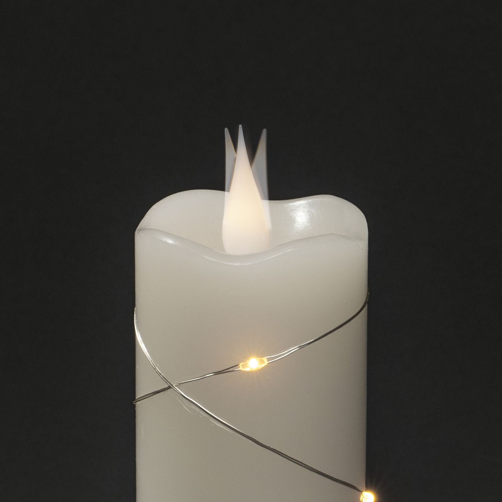 LED-Wachskerze weiß Lichtfarbe Warmweiß 17,8 cm