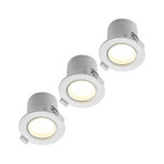 Prios LED recessed light Shima, white, 9W, 3000K, 3pcs, dimmable
