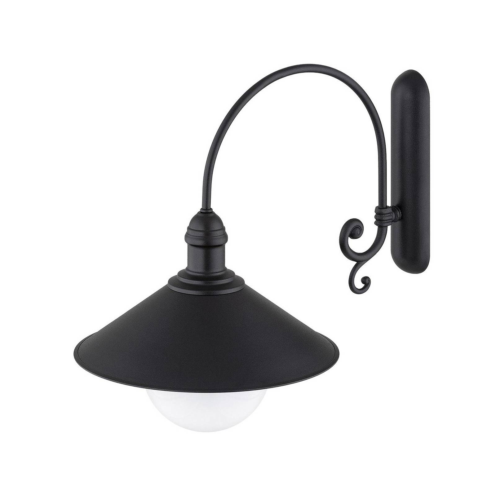 Außenwandleuchte Enduro, schwarz, Stahl, Glas, IP44, E27 günstig online kaufen