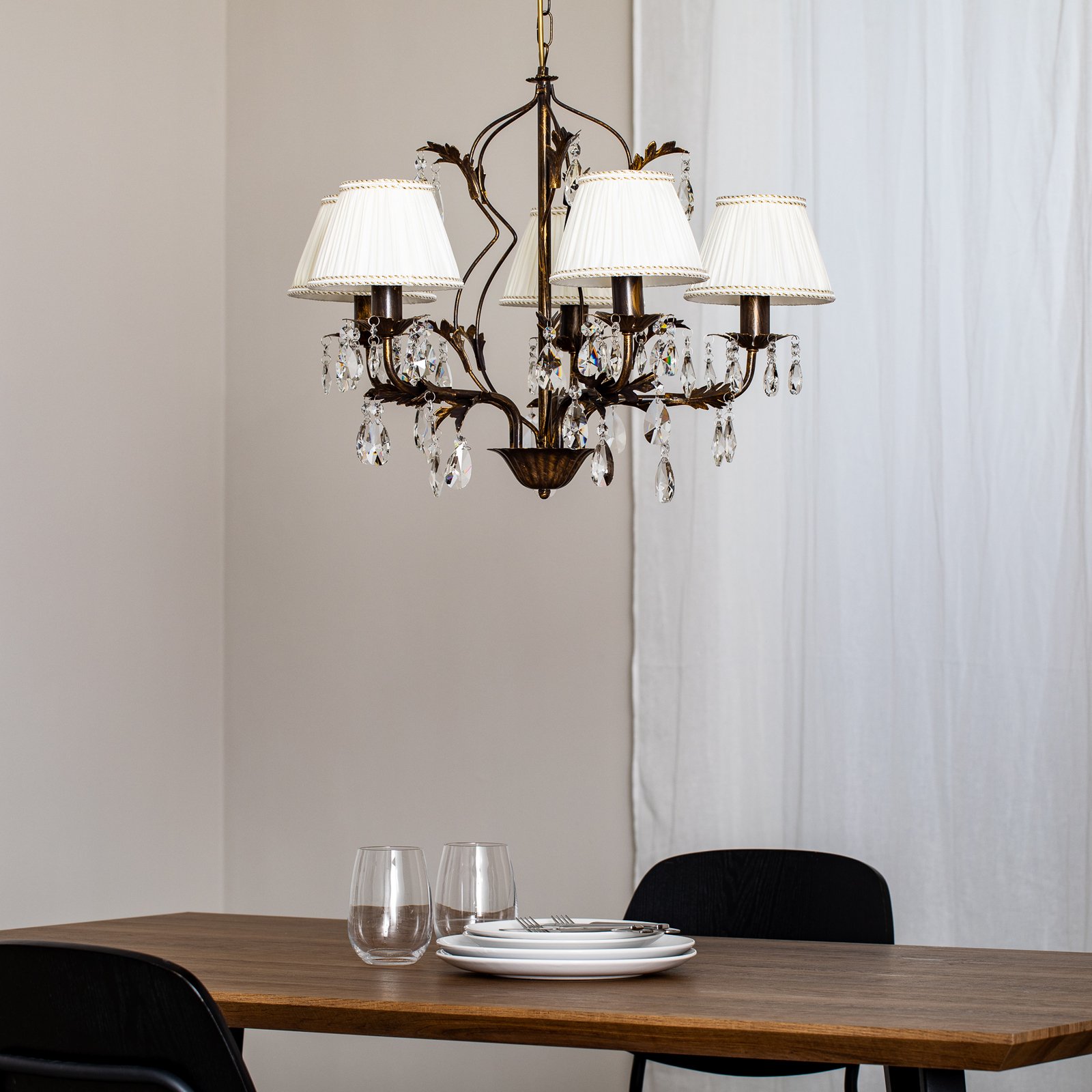 Kroonluchter Karen 5-lamps brons