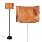 Mata floor lamp, brown, metal, fabric, E27