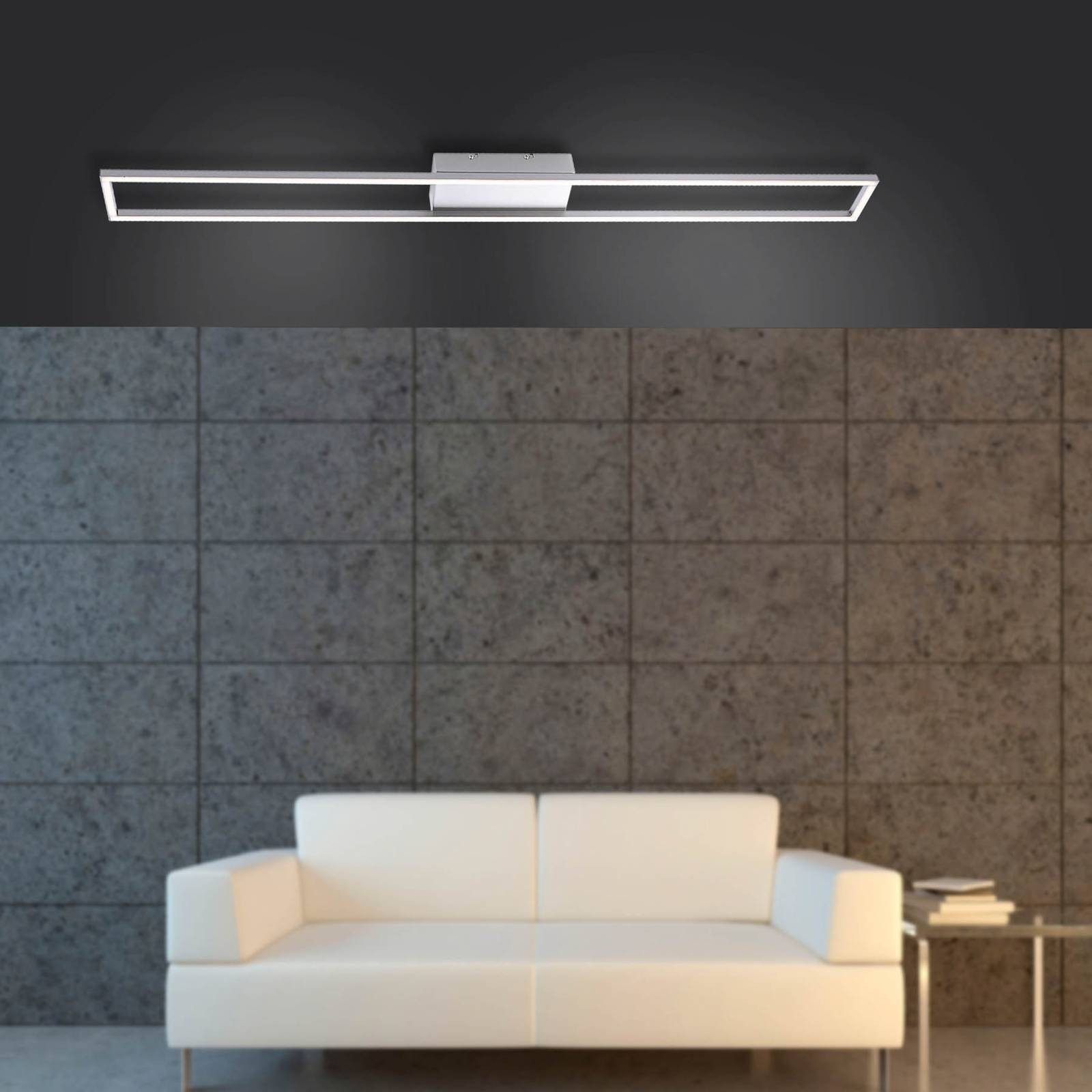 Paul Neuhaus Lampa sufitowa LED Inigo, kolor stalowy, 110 cm długości