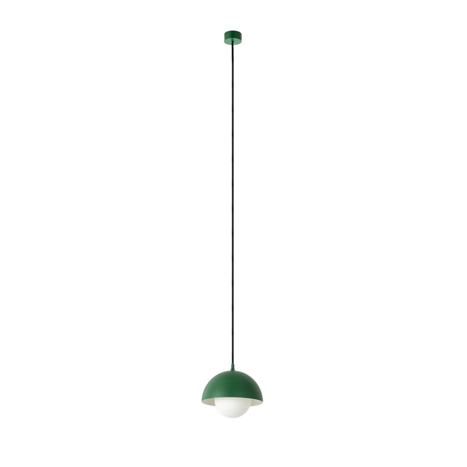 NOLA Hängeleuchte Hide, grün/weiß, Ø 17 cm, Alu/Glas, G9 NOLA Hängeleuchte Hide, grün/weiß, Ø 17 cm, Alu/Glas, G9
