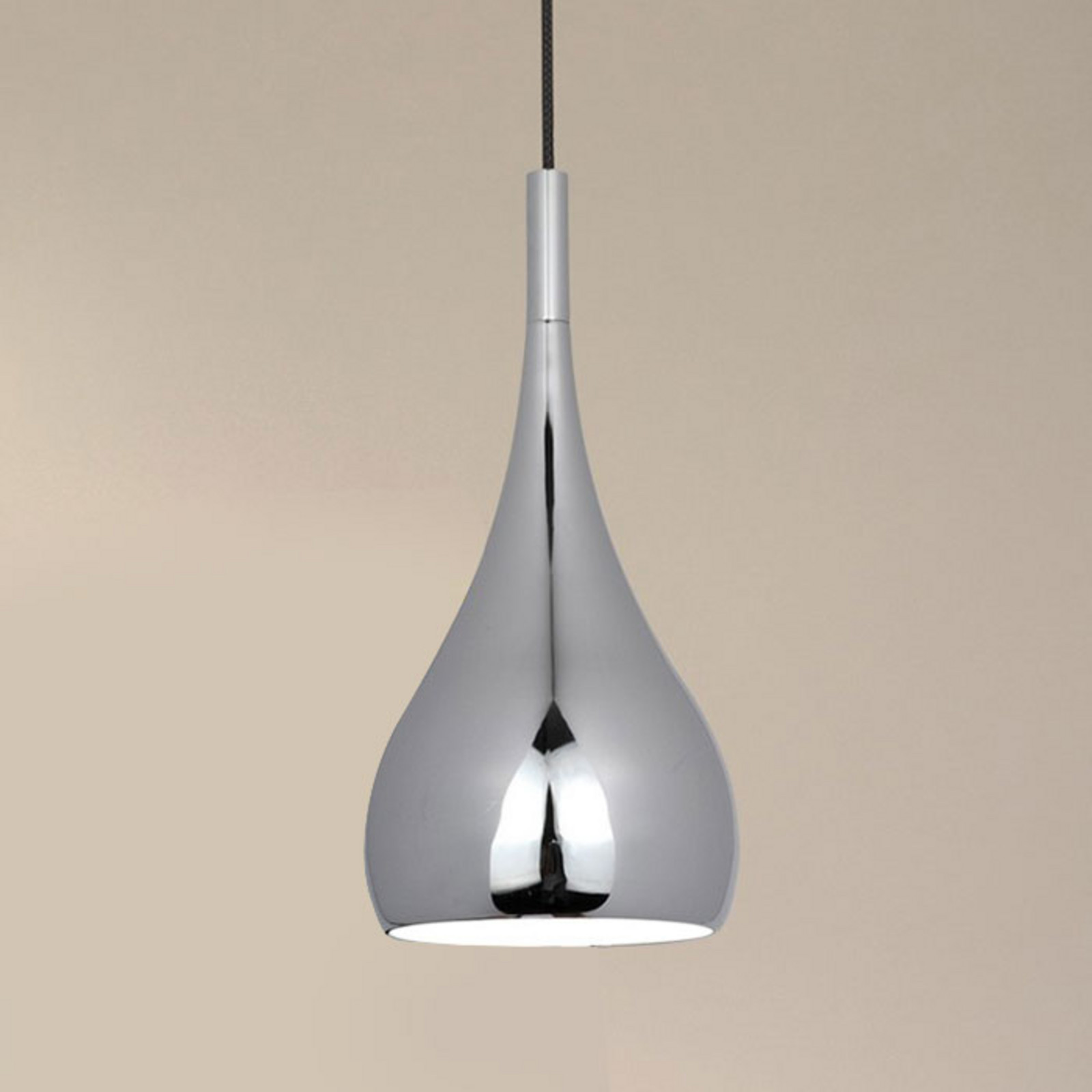 Näve Retro - lampă suspendată metalică culoare crom - Camera de zi / sufragerie - Modern