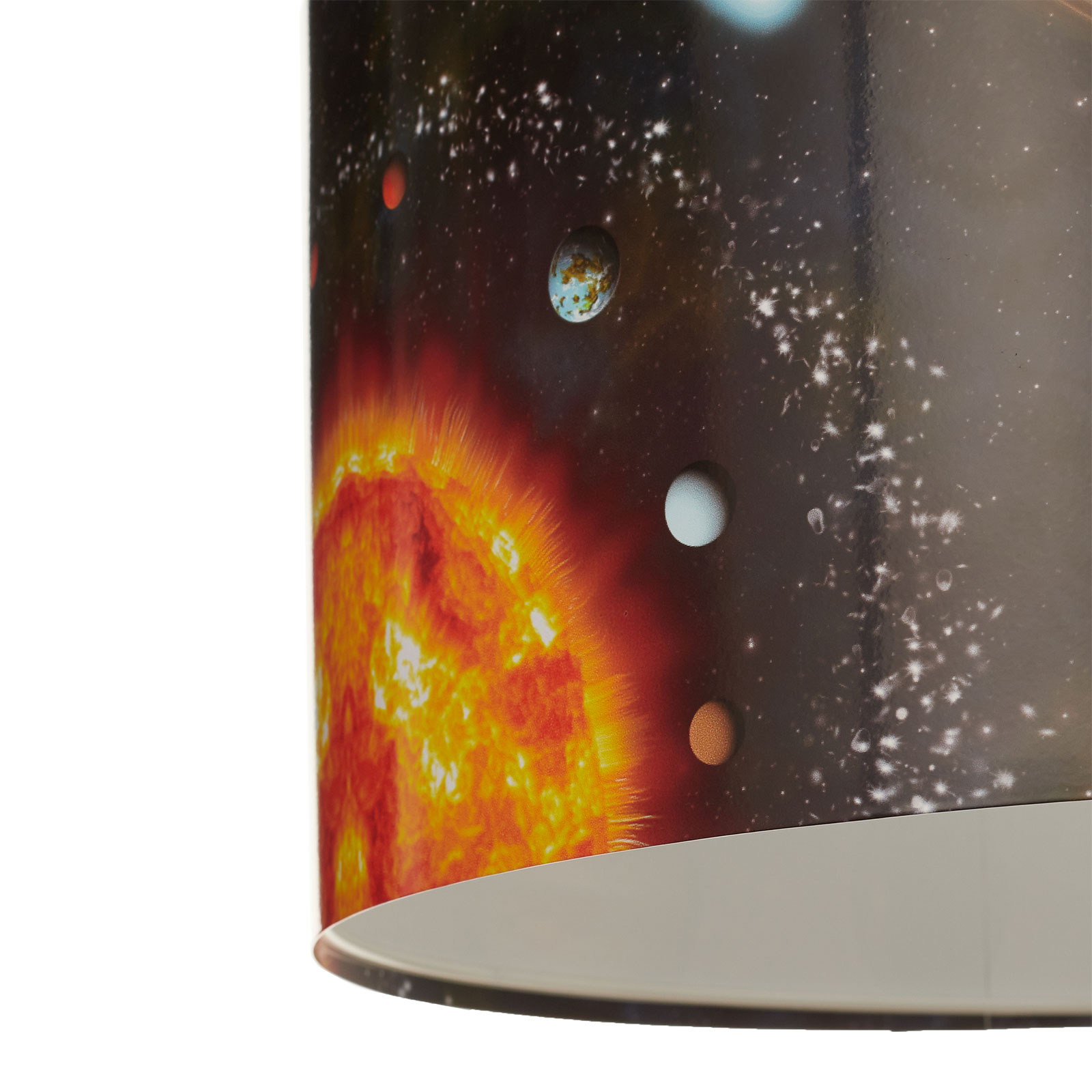 Space pendant light with space print