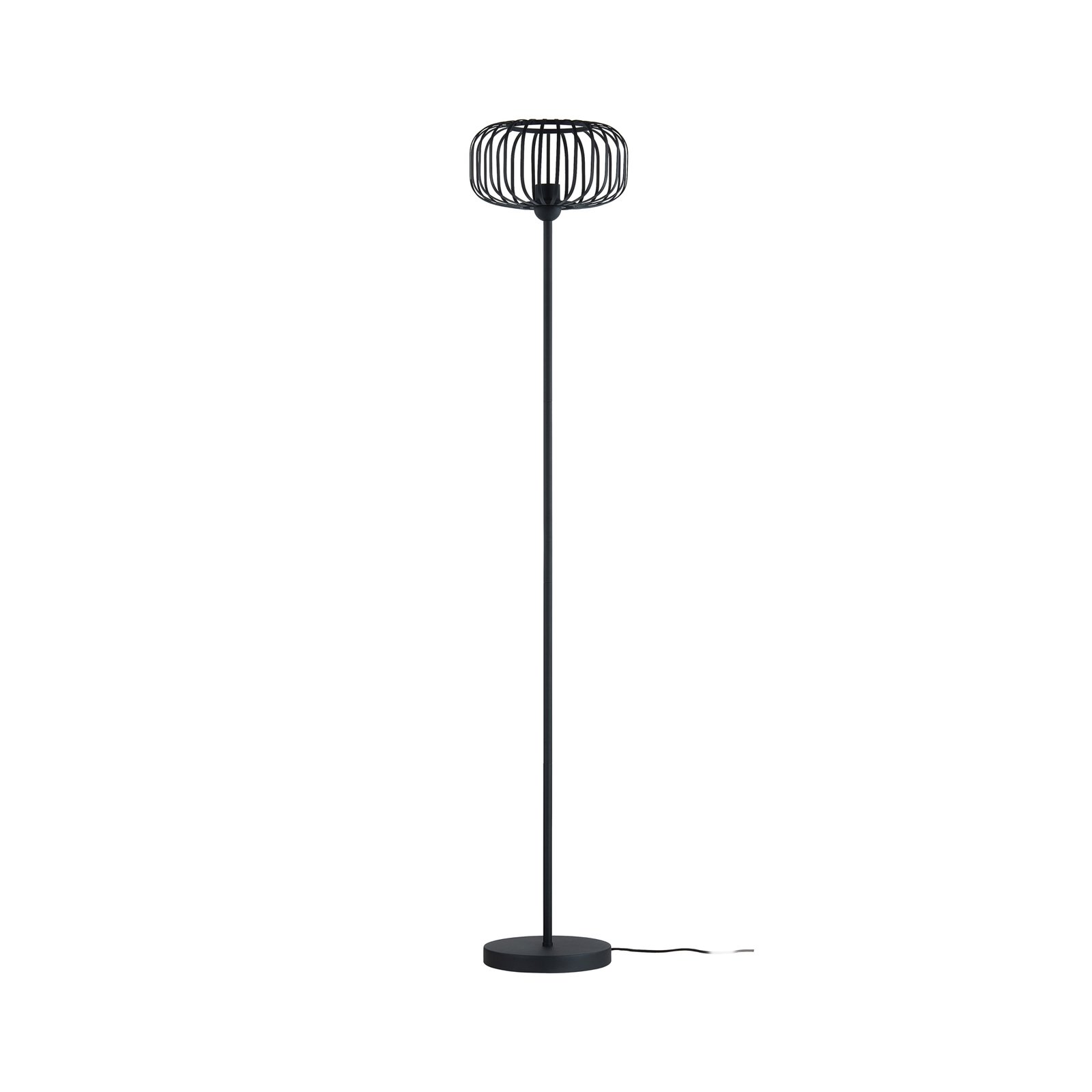 Lindby Krish floor lamp, cage look, black