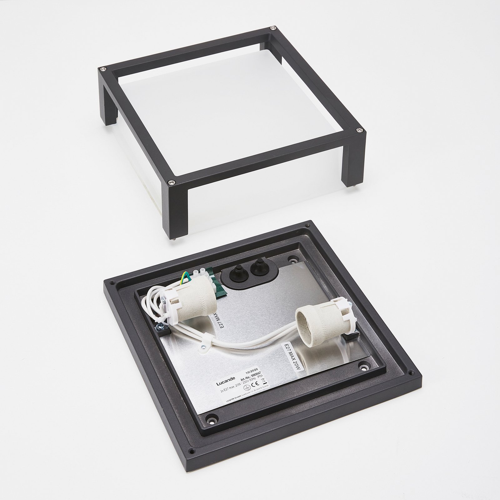 Aurelien Square Outdoor Wall Lamp IP54 Dark Grey - Lucande
