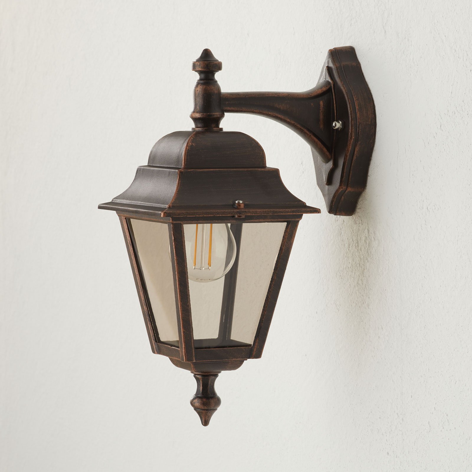 Copper-coloured outdoor wall light Toulouse, pendant