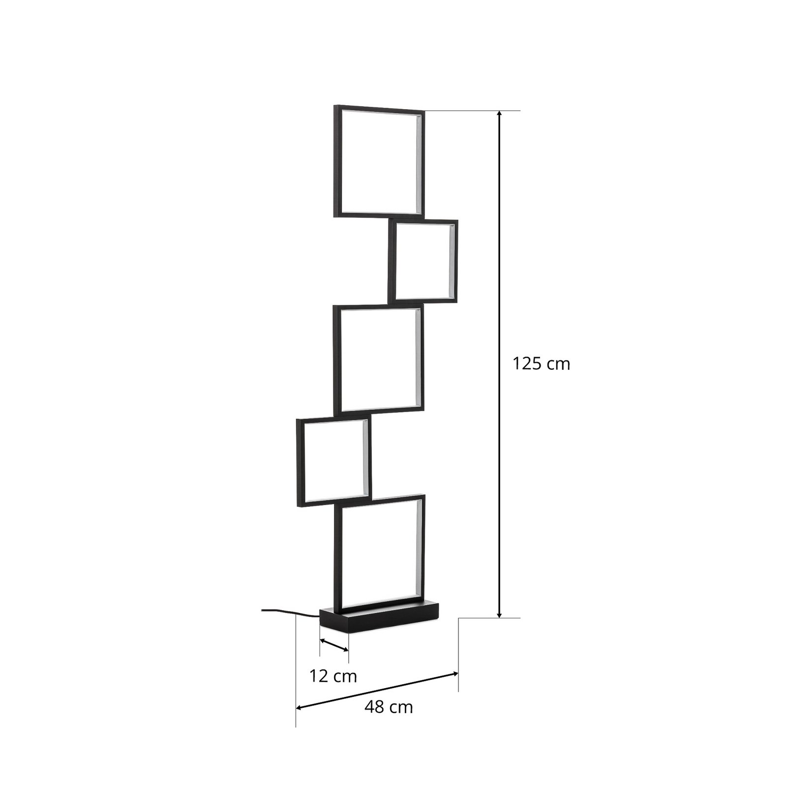 LED vloerlamp Sorrento, mat zwart