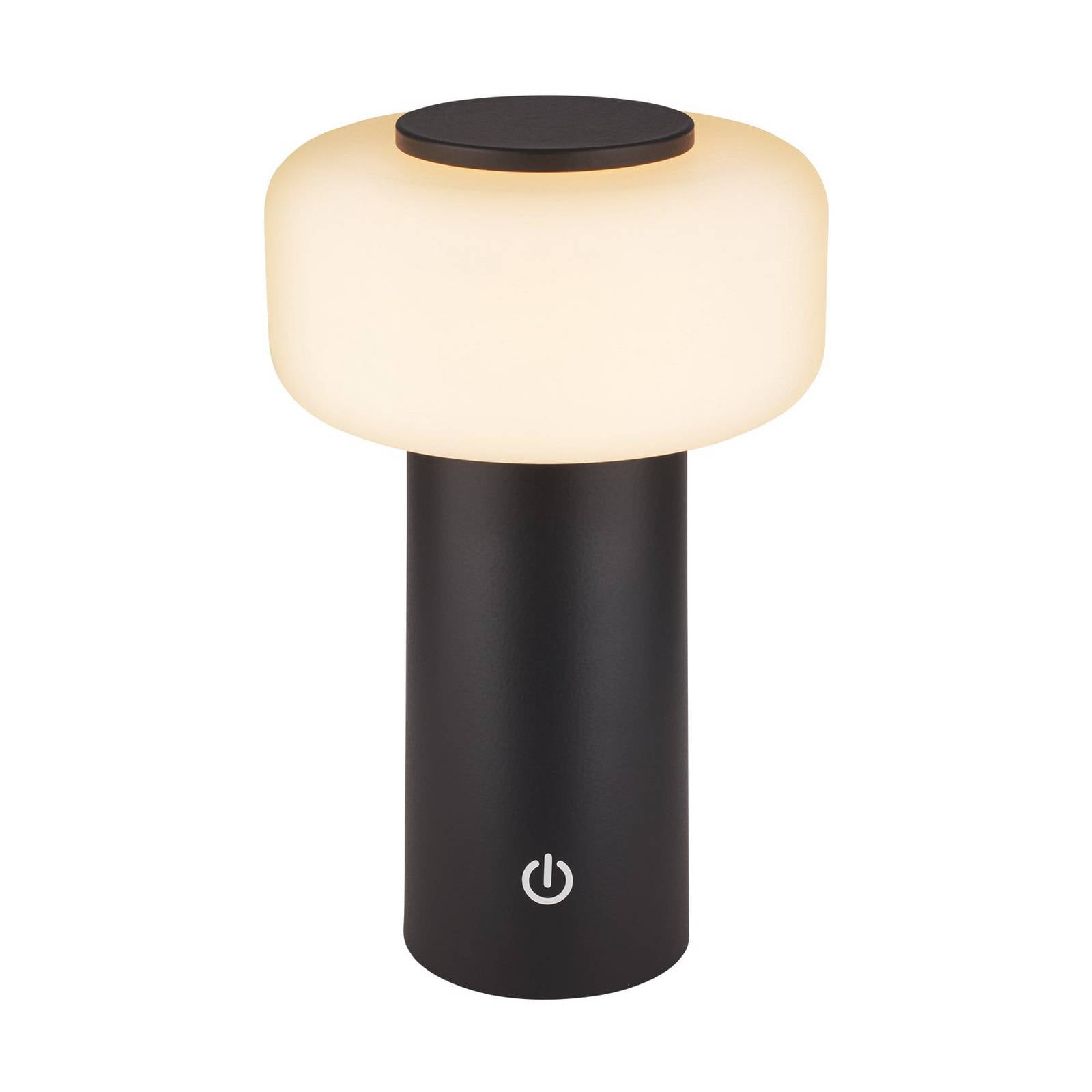 LED-Akku-Tischleuchte Juna, anthrazit, IP44, dimmbar, 20 cm