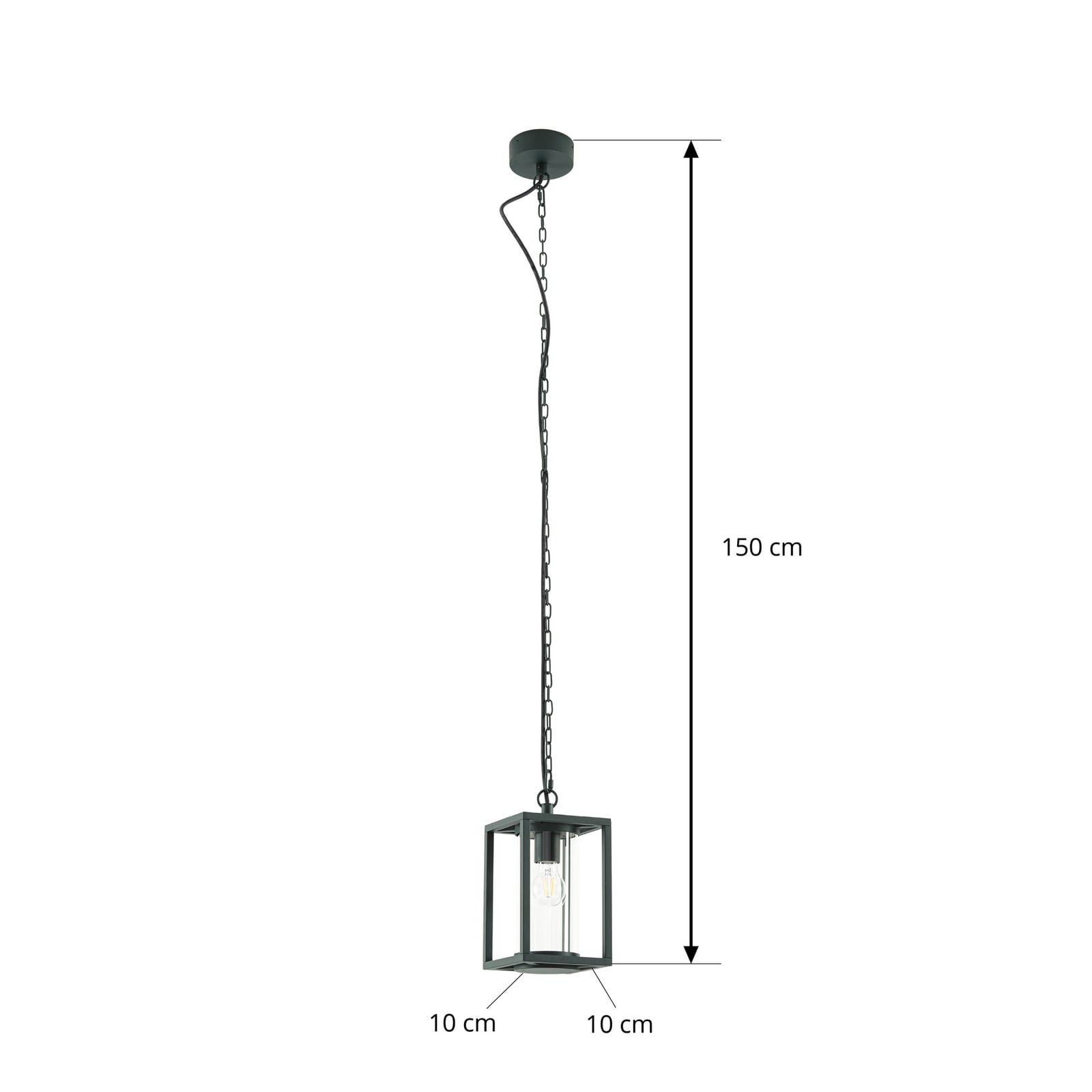 Ferda vanjska viseća svjetiljka, E27, zelena, staklo IP44 - Lucande