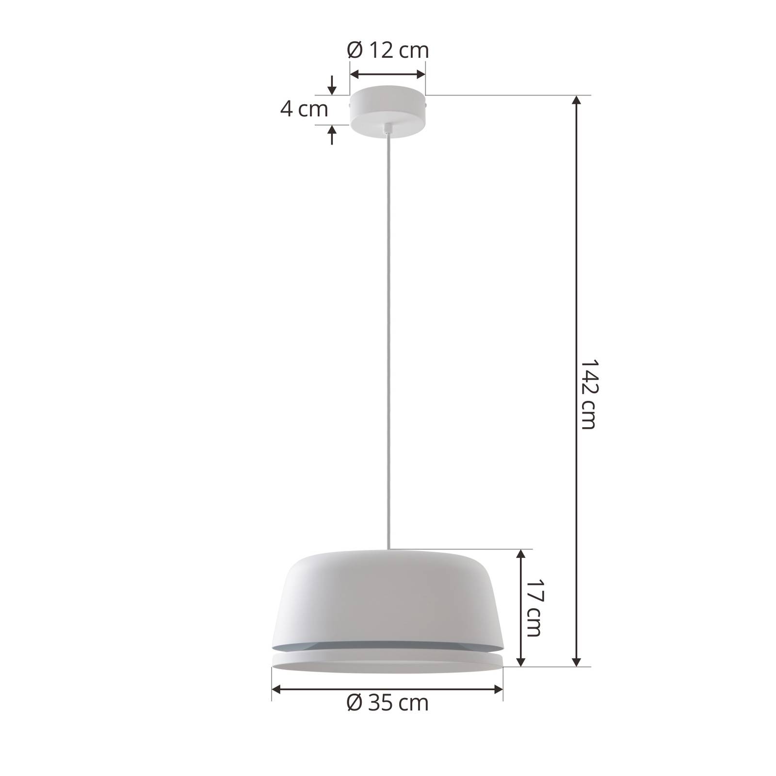 Lampa wisząca Lucande LED Faelinor, biała, aluminium, Ø 35 cm