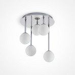 Chrissy 5 Stropna lampa Ø25 Opal/Krom - Lindby