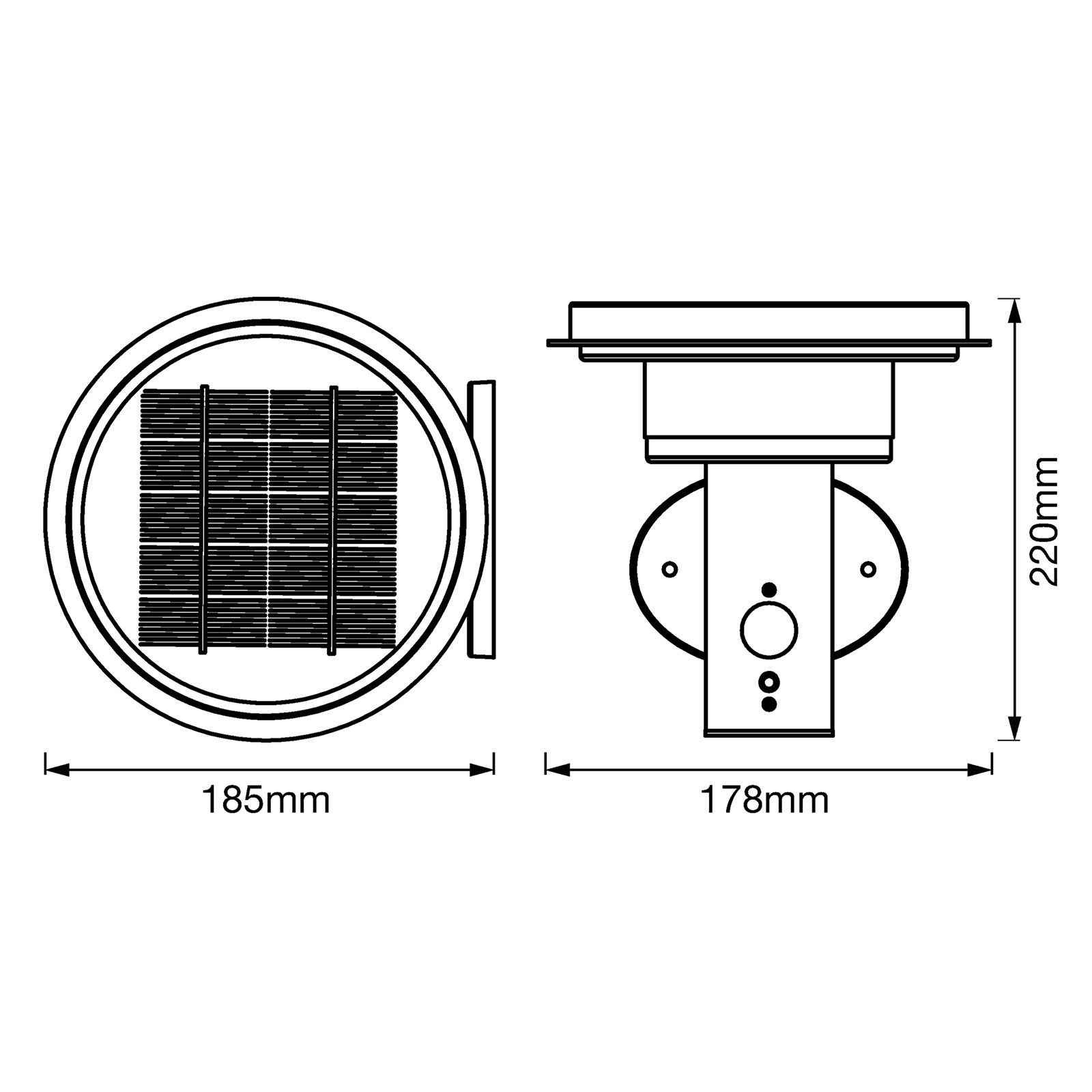 Endura Solar Double Circle wall, stainless steel