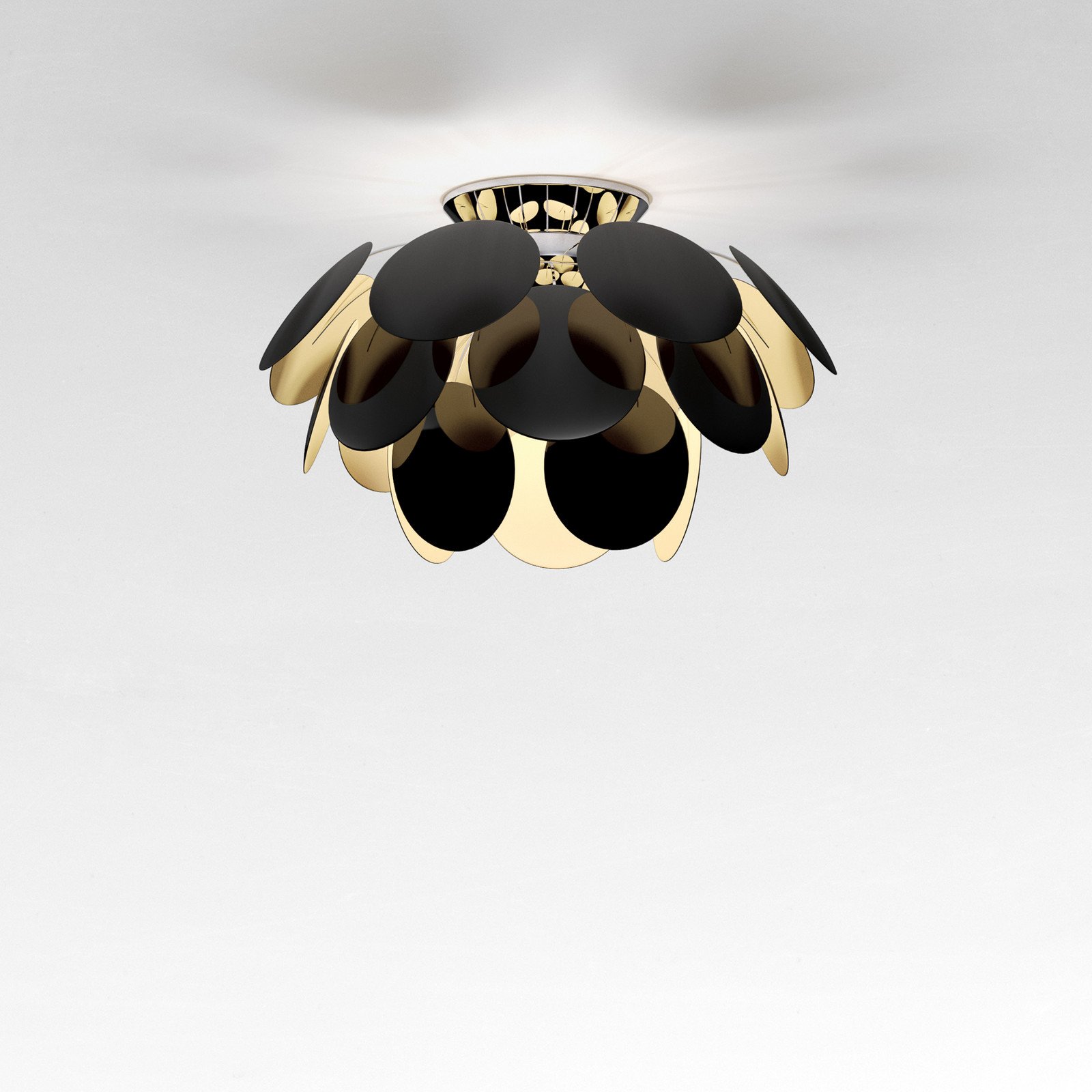 MARSET Discocó plafonieră Discocó Ø 53 cm negru/auriu