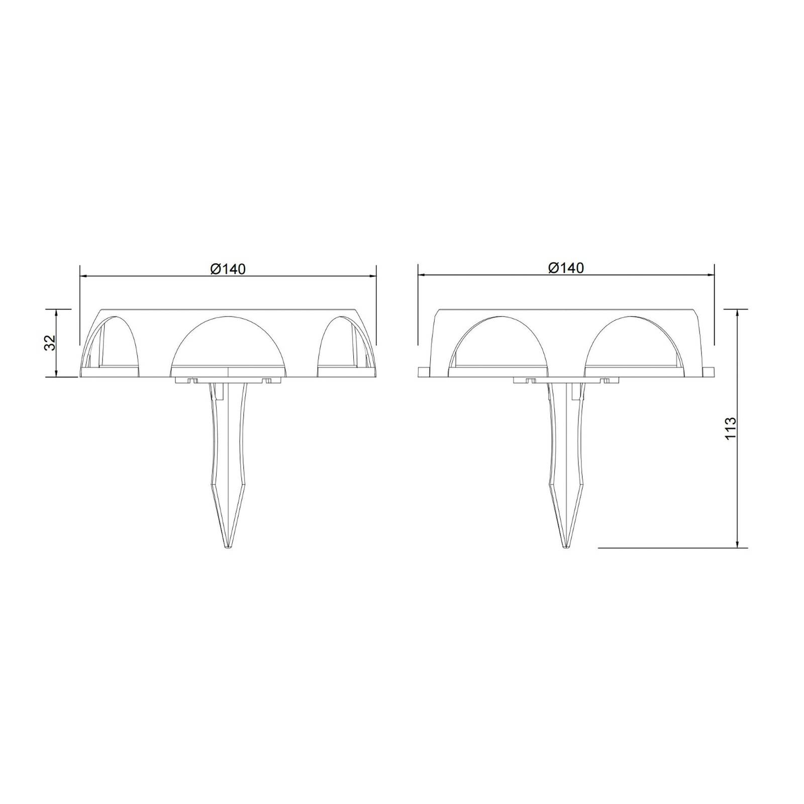 Lampa solarna LED 36506, szpic do ziemi, kinkiet, czarny, aluminium