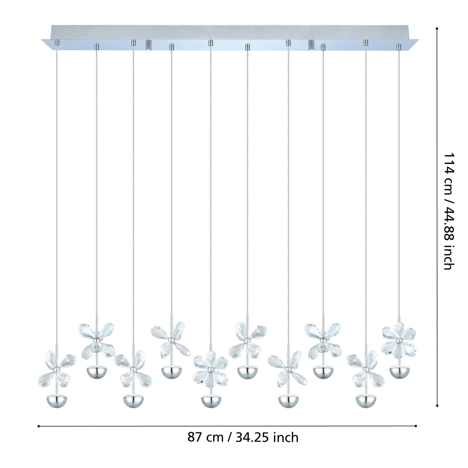 Závěsné světlo Pianopoli chrom délka 87 cm - EGLO Stars of Light